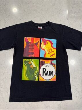 Anvil Ludwig 'Rain' Graphic Guitar Drum Set Band T-Shirt 100% Cotton Concert Sm